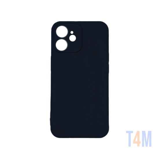 Capa de Silicone com Moldura de Câmera para Apple iPhone 12 Preto